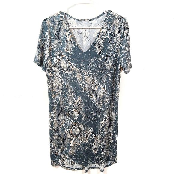 Snake Print V Neck Lightweight Dress - Picture 1 of 6
